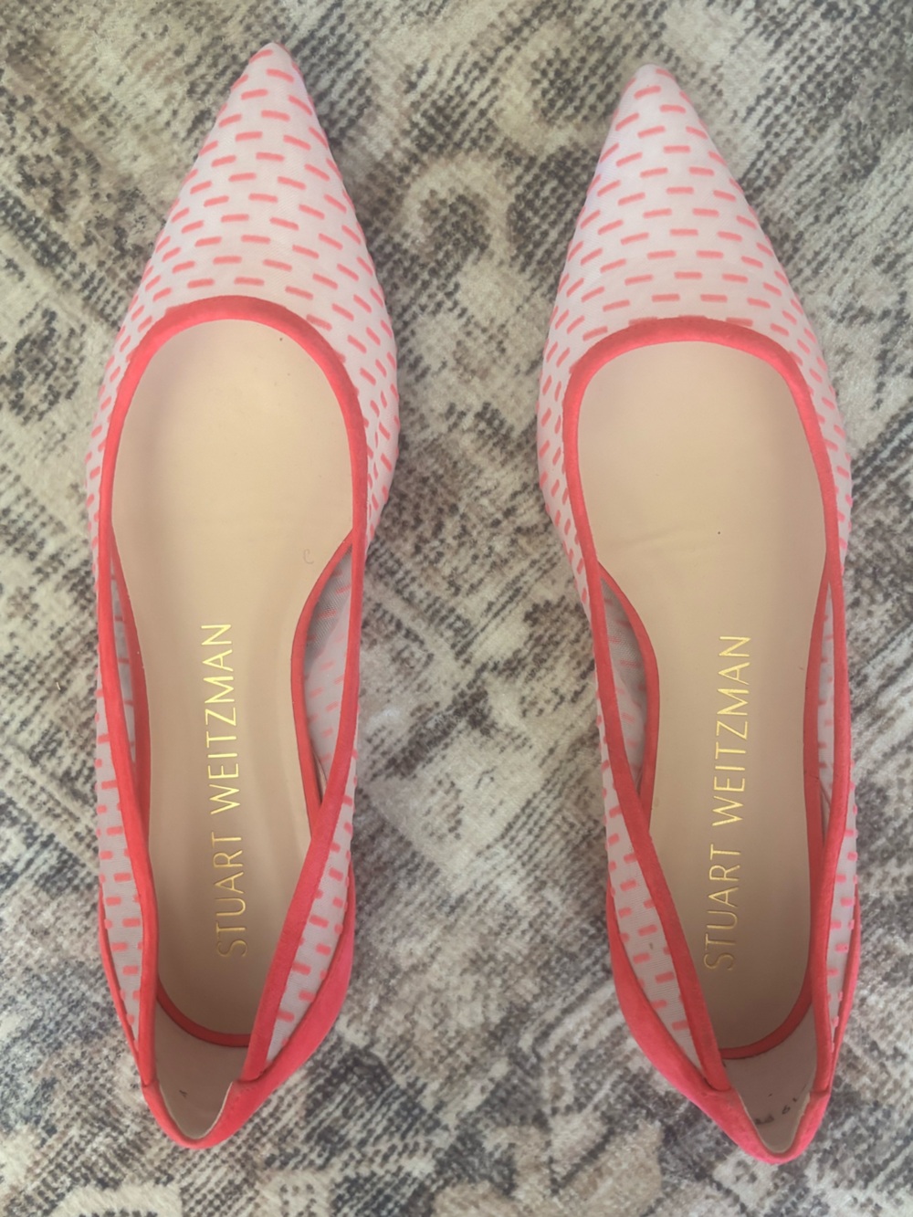 Stuart Weitzman Pink Mesh Women's Flats- women size 9